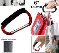 150mm/6" JUMBO ALUMINIUM CARRYING HOOK SPRING LOADED SNAP LOCK CARABINER