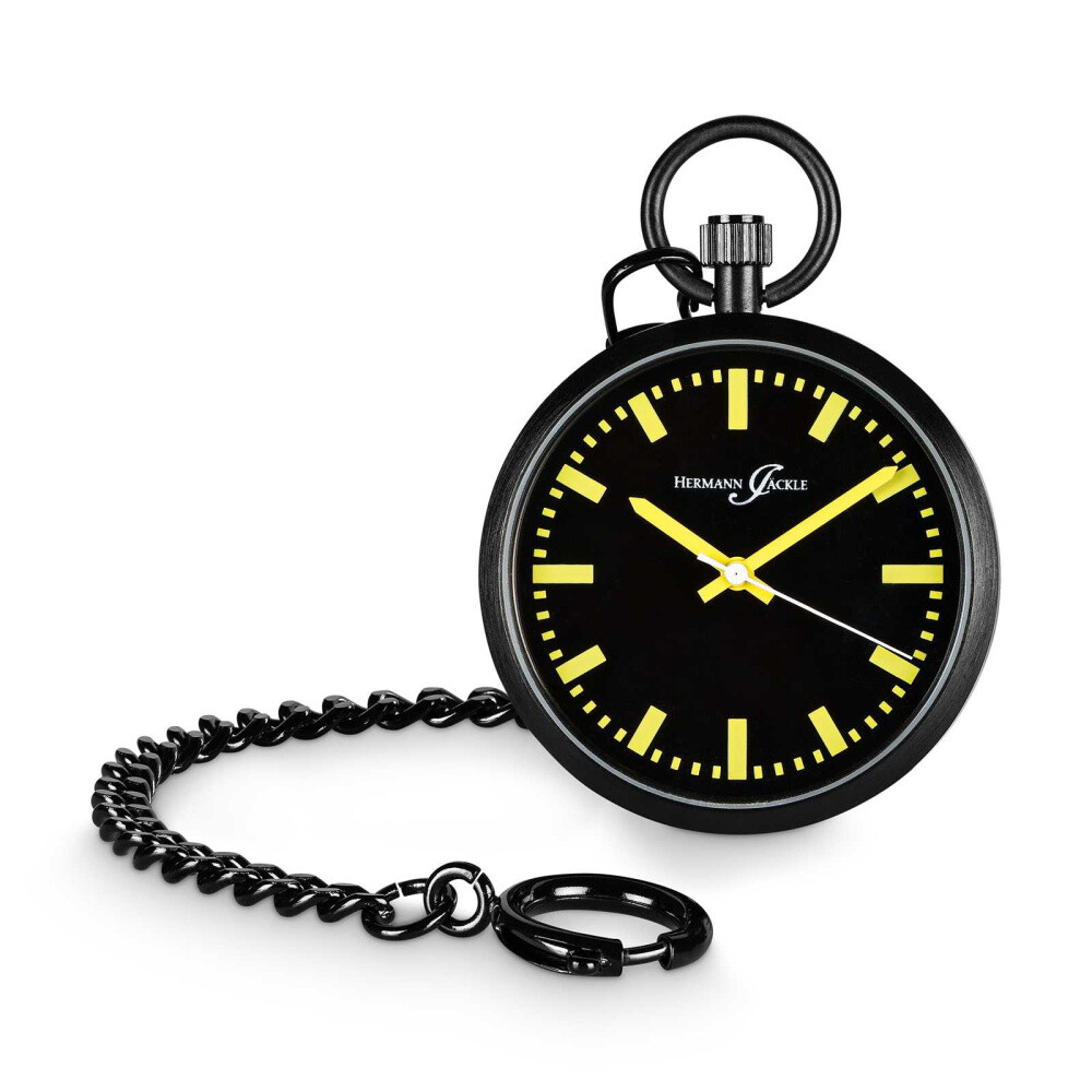 Hermann Jckle Берлинское минеральное стекло Gelb Quarz Taschenuhr mit Kette - Etui 43 мм 16090₽