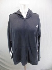 ADIDAS Size L Mens Black FulL Zip Hooded Athletic Track Jacket 5BL6