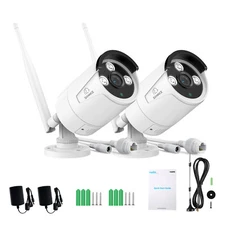 SANNCE 2x 3MP Two Way Audio AI Wireless Security Camera IP Network Night Vision