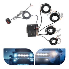Strobe Lighting System Kit 4 Hid Bulbs Hide Away Hazard Emergency Warning Light