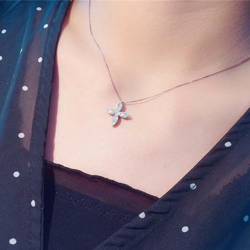 Creative Cubic Zircon Women 925 Silver Filled Necklace Pendant Wedding Jewelry - Picture 29 of 30