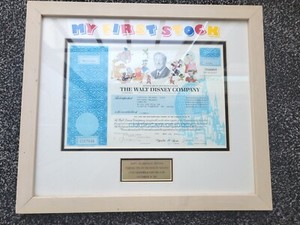 Disney Novelty Stock Certificate Vintage Disney Dollar + $75 Bonus Item