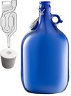 5L Premium Blaue Flasche +STOPFEN +GÄRRÖHRCHEN GÄRBALLON Weinballon Glasballon