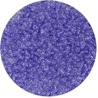Czech Glass Seed Beads Size 11/0 Clear Blue Pinstripe