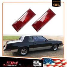 For 1981-1988 Oldsmobile Cutlass 442 Red Lens Rear Bumper Side Marker Light 2PCS