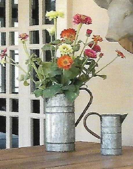 WATERING CAN Farmhouse Galvanized Tin/Copper Small Southern Charm Flower Vase  - Image 3 of 4