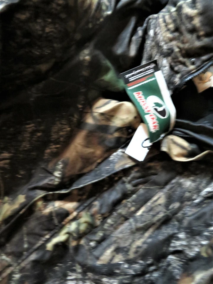 Herter's Large Mossy Oak CAMO Hooded Jacket with Black Fleece Zip In Liner NEW - Image 2 of 4
