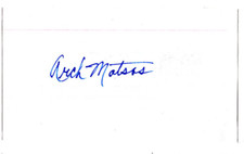 Arch Matsos Signed Index Card / Autographed NFL Football Buffalo Bills