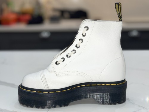 Dr MARTENS SINCLAIR Platform BOOTS Leather White Milled Nappa UK 4 EU 37 US 6 - Picture 8 of 18