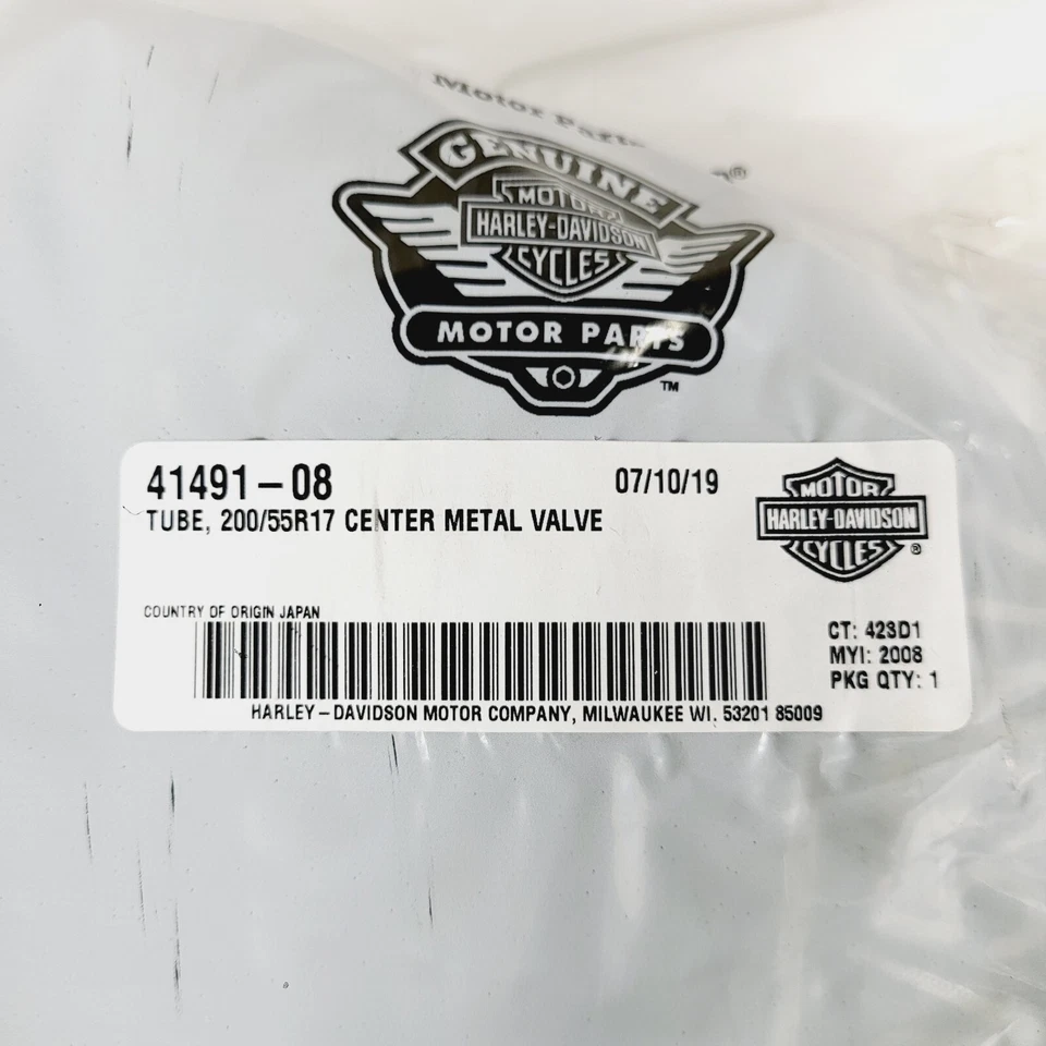Genuine Harley Davidson 17 In. Dunlop Inner Tubes Center Metal Valve 200/55R17 - Image 2 of 4