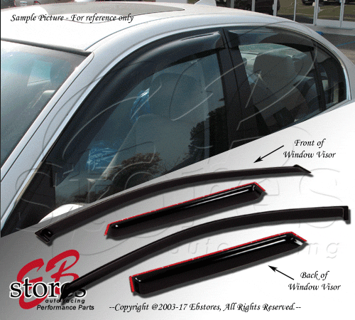 For 2007-2010 Hyundai Elantra Smoke Window Visor Rain Guard Deflector 4pcs Set - Picture 1 of 5