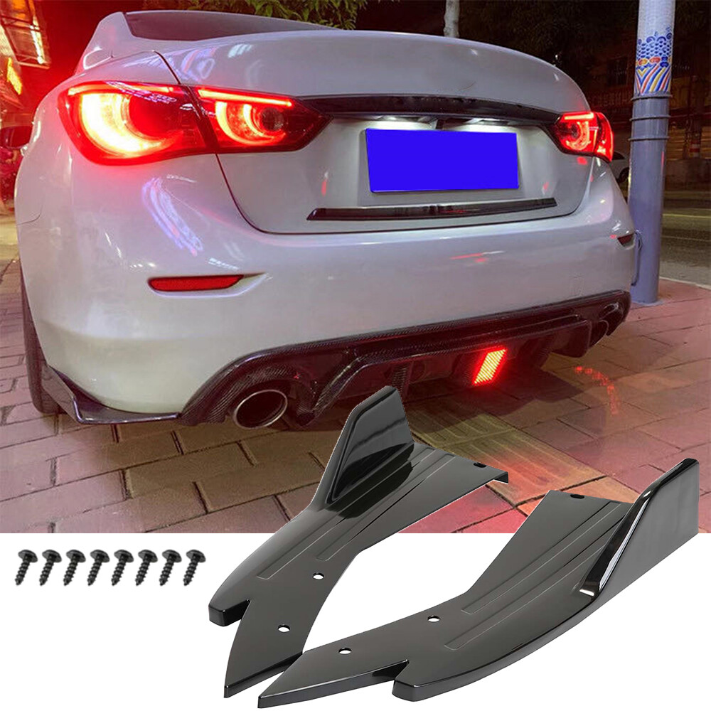 For Infiniti Q50 Q50S 2014-2024 Gloss Black Rear Bumper Side