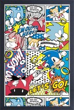 SONIC THE HEDGEHOG COMIC 13x19 PÓSTER GELCOAT ENMARCADO VIDEOJUEGOS SEGA REGALO DIVERTIDO!!