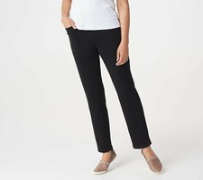 Isaac Mizrahi Live Petite SOHO Slim Leg Pants - Black PM a367969 --