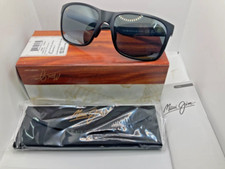 NEW MAUI JIM 432-2M Red Sands Black Matte POLARIZED Sunglasses Sport Grey Lens