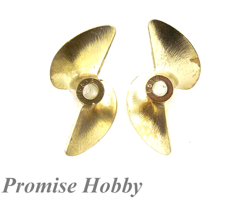 Brass 538 Left & Right Prop Diameter 38mm Pitch 1.5 for 4mm Shaft Cable RC Boat - Picture 4 of 4