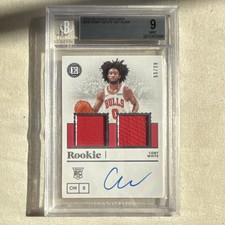 Panini Encased Rookie Jersey Autograph Coby White Chicago Bulls /99 #236 BGS 9