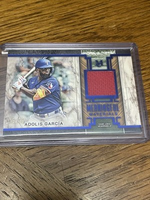 2025 Topps Museum Adolis Garcia Meaningful Materials Sapphire /35 Phillies Texas