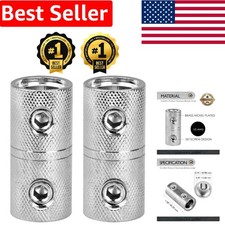 Durable 1/0 Gauge Brass Coupler Terminal Set with Nickel Plated Finish - 2 Pack