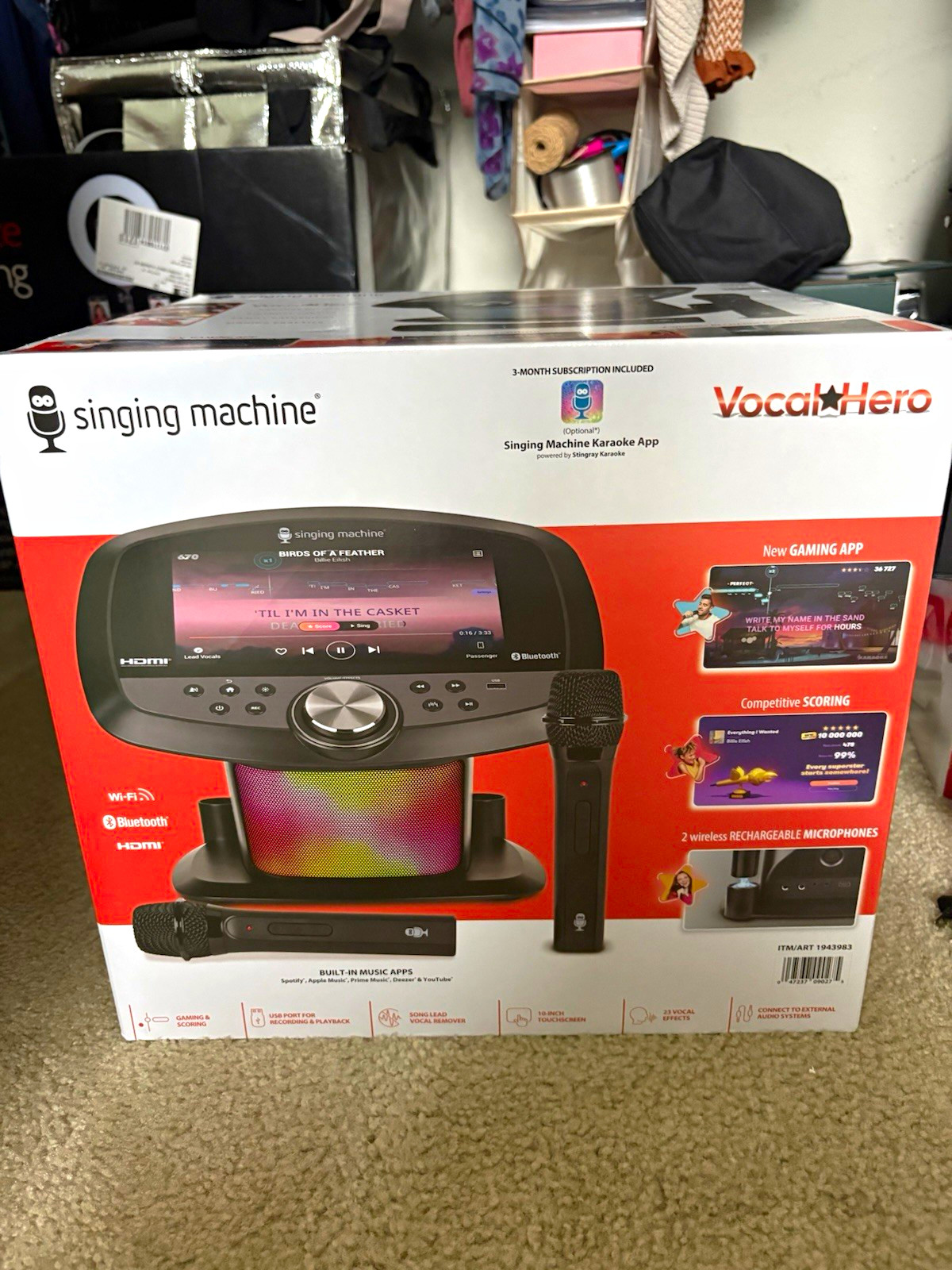 Singing Machine SML9047 All-in-One Karaoke System Wi-Fi BT HDMI Touchscreen