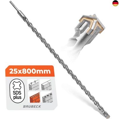SDS+ Bohrer 25x800mm für Beton & Stein - Premium 40CR Stahl - 4 Schneiden