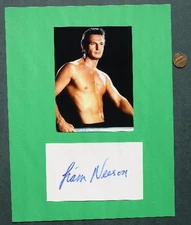 Schindler's List Movie Star Liam Neeson signed / autographed card & photo set -