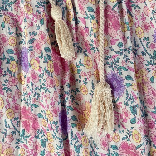 Maxi abito donna Lance Cade grande rosa floreale lungo nappa boho prateria cottage - Foto 5 di 11