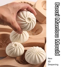Solid Wood Steamed Bread Mold Pasta Bag Steamed Stuffed Bun Pastry Mold