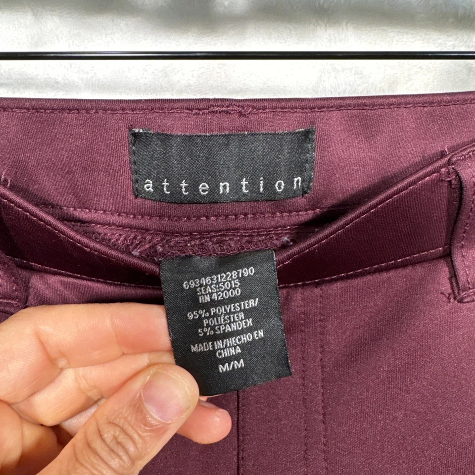 Atención Vestido Pantalones Leggins Simulación Jeans Pierna Cónica Borgoña Talla Mediana Foto 2 de 4