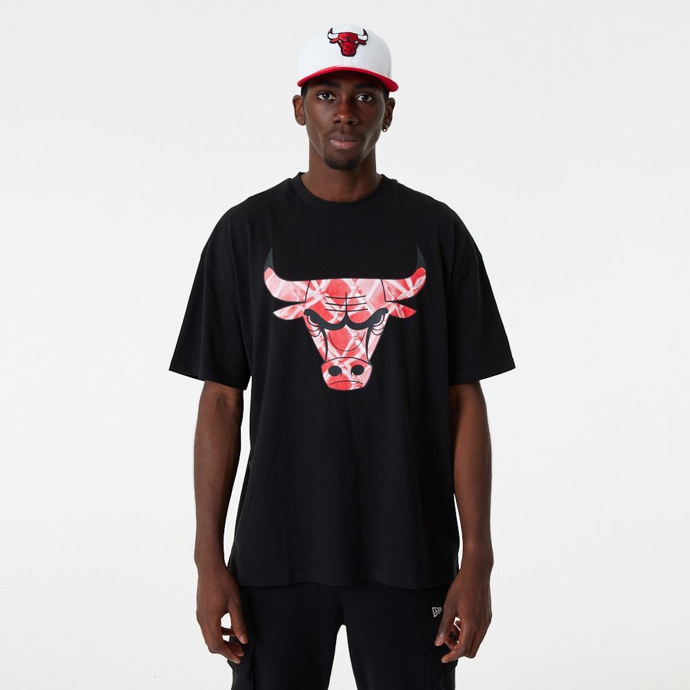 Chicago Bulls tshirt short sleeve mens cotton crew neck black Infill HALF PRICE