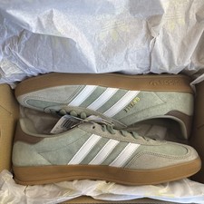 adidas Gazelle Indoor Silver Pebble Green Suede Brown Gum Men's Sizes JI3526 New