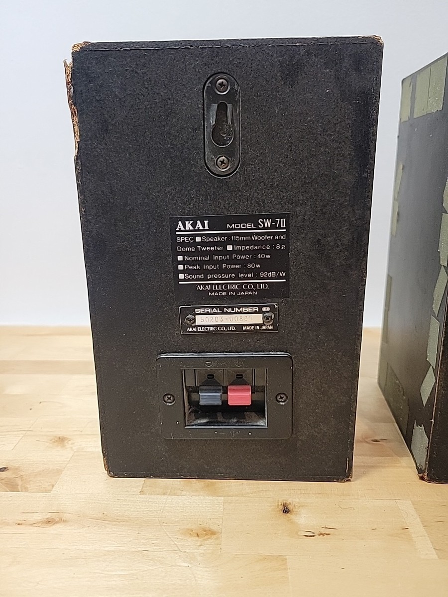 AKAI SW-7II 2 Way Speaker System Bookshelf 80W Vintage Japan | eBay