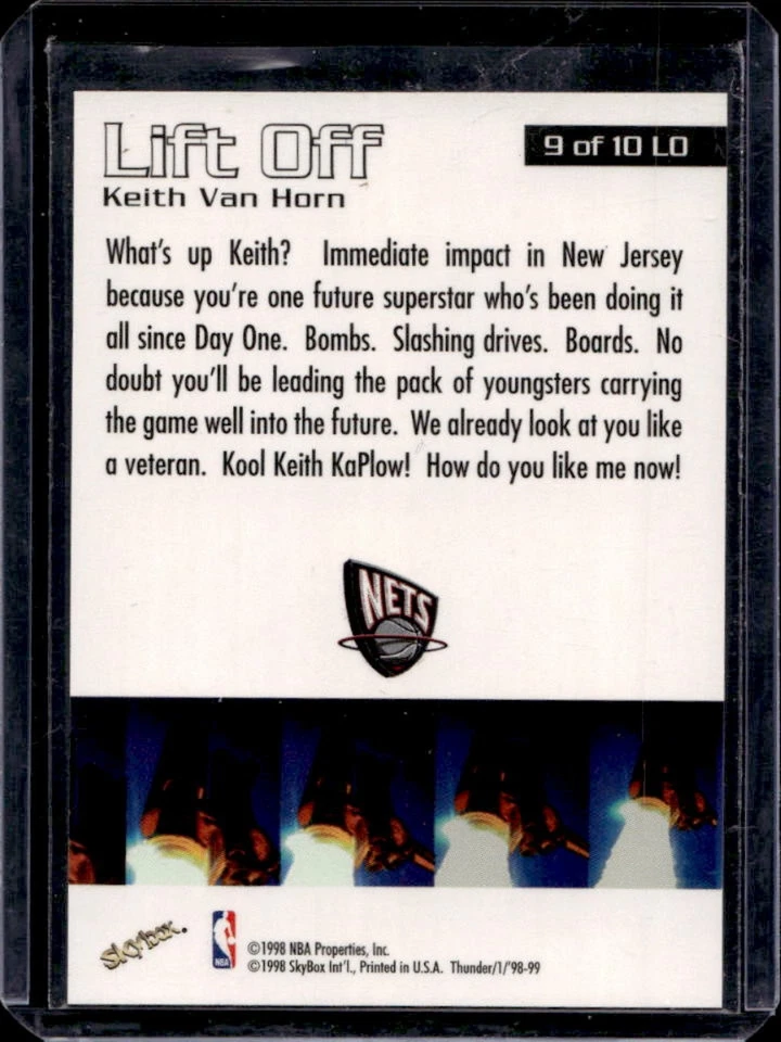 1998-99 Skybox x Thunder Keith Van Horn Lift Off #9 LO Nets - Image 2 of 2