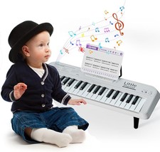 2025 Upgraded Kids Piano Keyboard 37 Keys, White Portable Electronic Instrument