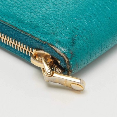 Miu Miu Green Leather Zip Around Wallet | eBay