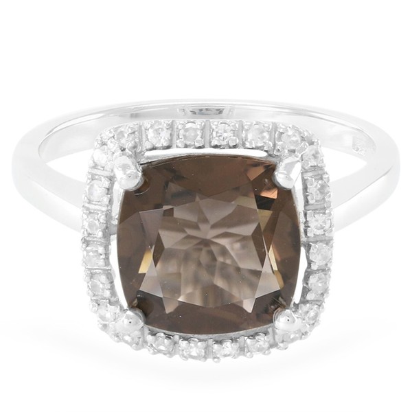 Cavill Ring Sterlingsilber Rauchquarz 2,44Ct Zirkon 0,209Ct Braun- Echtschmuck-image