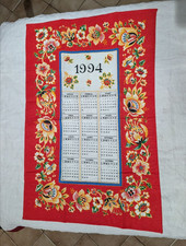 Asciugamano asciuga piatti  strofinaccio  cotone Natale calendario 1994 74x47 cm