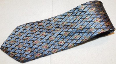 ROBERT TALBOTT BEST OF CLASS MADE IN U.S.A. BLUE/BLACK/YELLOW  CROSS STRIPED TIE