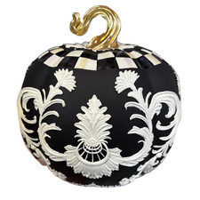 MacKenzie Childs Cameo Pumpkin 9.5  X 11  Med Size Retired Black White