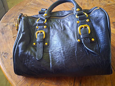 Steve Madden Large Black Satchel Top Handle Z...