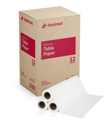 Dealmed Smooth Exam Table Paper 18'' x 225' Paper Table Cover for Doctor's Office