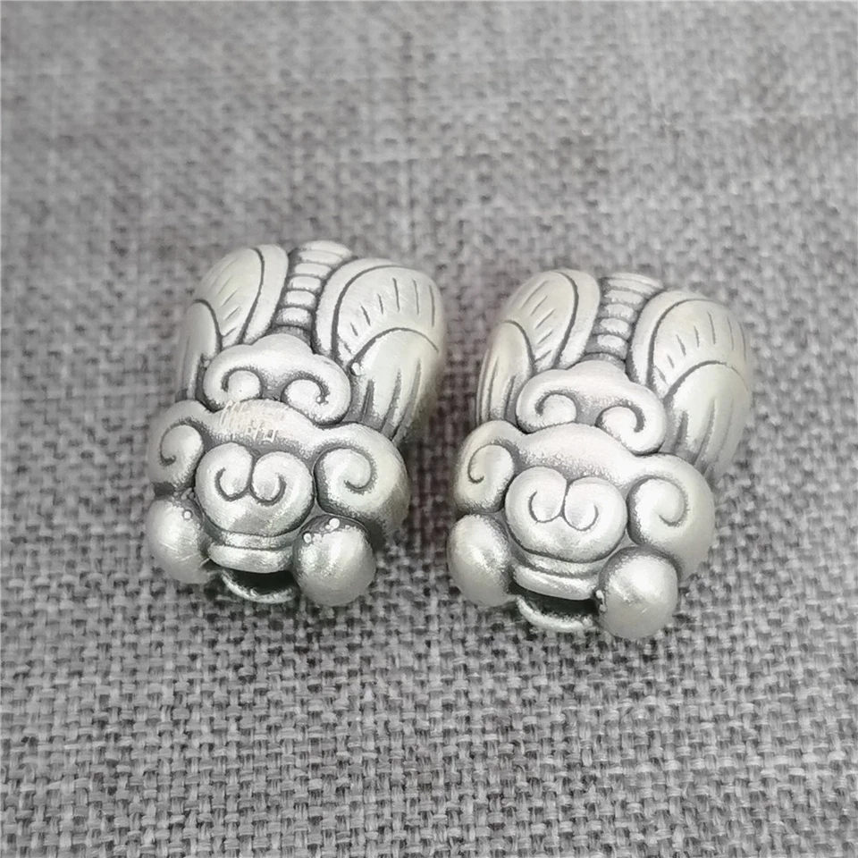 2 Stck. 990 Feinsilber Zikade Perlen 2-seitig Insekt Tier Zwischenring für - Bild 3 von 4