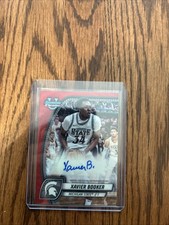 2024-25 Bowman Chrome U Xavier Booker Auto Red Wave Refractor /45 MICHIGAN STATE