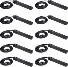 Rectangular 6-Outlet Surge Protector Power Cord Strip, 790 Joule, Black, 10-Pack