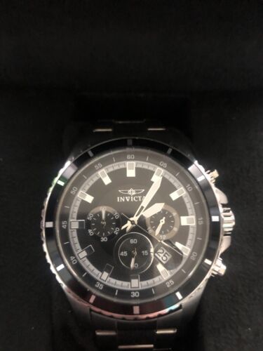 INVICTA 200M mens watch pro diver black Chronograph Model 12454 Beauty New Batt - Picture 2 of 12