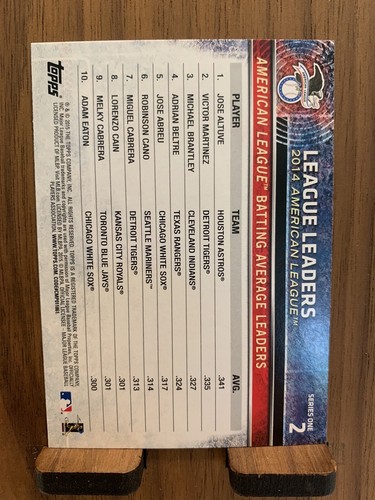 JOSE ALTUVE MICHAEL BRANTLEY 2015 TOPPS LEAGUE LEADERS #2 TOYS R US PURPLE - Picture 2 of 2