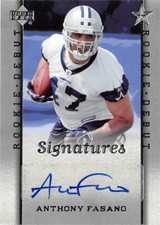 Anthony Fasano autographed Football Card 2006 Upper Deck Rookie Debut #202