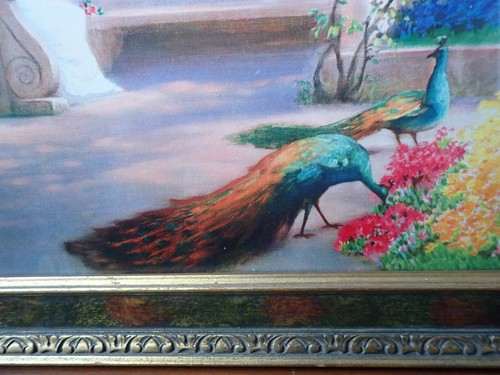 VTG DREAM OF PARADISE by RüDISüHLI STUNNING OLDER PRINT SPLENDID FRAME 30" x 16" - Picture 4 of 12