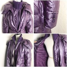Pinko Belted Puffer Jacket Purple Size 8